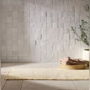 24"x60" Casaluna Waffle Cotton Bath Rug with Fringes